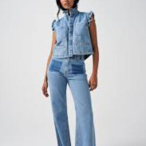 Anthro Seventy + Mochi Mable High-Rise‎ Straight-Leg Jeans in Rodeo Vintage 25